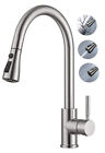 WEWE Single Handle Brushed Nickel Pull Down Kitchen Faucet w/ Sprayer Sink Mixer
