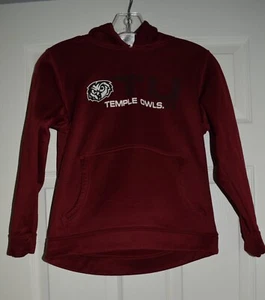 Temple Owls Under Armour Hooded Sweatshirt - Size YSM - Picture 1 of 3