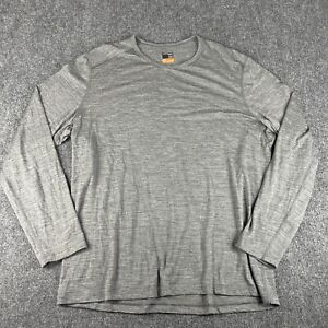 Icebreaker Shirt Mens 2XL Gray Long Sleeve Merino 200 Wool Baselayer Hiking