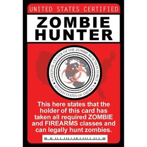 Odznaka myśliwego zombie z łańcuszkiem - zabawa na kostium Halloween The Walking Dead