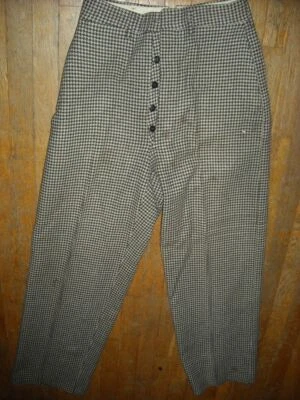 ВИНТАЖНЫЙ 30-Х 40-Х МУЖЧИН 26 X 30 ШЕРСТИ HOLLYWOOD SAKS ПЯТЫЙ AVE КНОПКА МУХИ БРЮКИ - Изображение 1 из 4