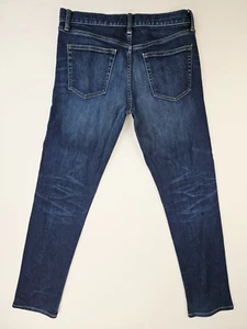 Uniqlo Size 32X32 Mens Slim Straight Kaihara Denim Blue 5 Pocket Jeans - Picture 1 of 11