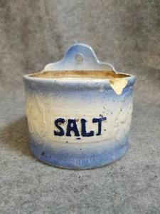 Salt Glazed Stoneware Salt Crock, 6" tall, 6" wide. - Picture 1 of 6