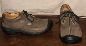 KEEN Women Brown Leather Lace Up Oxford Bumper Toe Walking Shoes SZ EU 37.5/US 7 - Picture 1 of 12