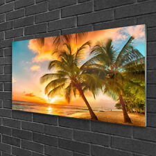 Glass print Wall art 100x50 Image Picture Palm Tree Sea Landscape