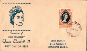 1953 Northern Rhodesia Kitwe HM Queen Elizabeth 2 Coronation First Day Cover FDC - Picture 1 of 2