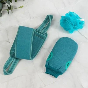 3pc Exfoliating Mitt Remove Dead Skin Towel Body Plant Fiber Back Scrubber Set - Picture 1 of 6