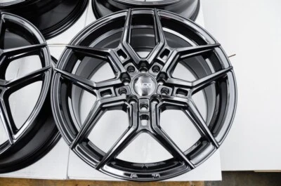 Kudo Racing Noxious 17x7.5 5x100 5x114.3 Full Black Wheels Rim Toyota Camry RAV4 - Image 1 of 4