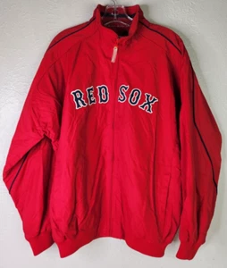 Red Sox Majestic XL Bomber Jacket Stitched Full Zip MLB Red Wind Breaker Boston - Picture 1 of 15