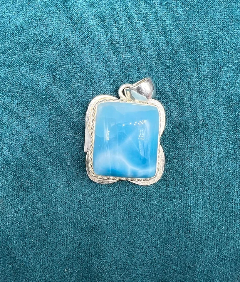 Ciondolo Larimar Dominicano Argento Sterling 925 - Immagine 1 di 1
