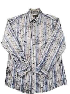 Camisa Michael Brandon para hombre grande de 16,5"" cuello azul patrón geométrico Foto 1 de 4