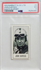 1959 Barratt & Co Giants In Sport #4 John Surtees Rookie Card RC PSA 5 EX POP 1