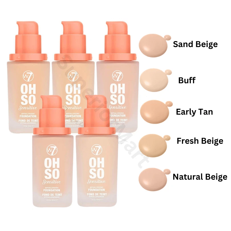 W7  Oh So Sensitive Foundation Liquid Face Pale Fair Light Skin Face - Image 1 of 1