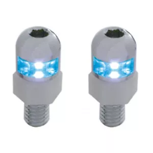 Blue LED Light License Plate Frame Dashboard Console Fastener Screws Bolt Pair - Foto 1 di 3