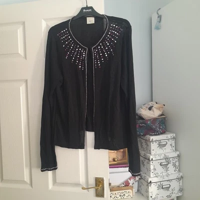 Ladies Size 20 Cardigan In Black With Embellishments,  From Next - Image 1 of 3