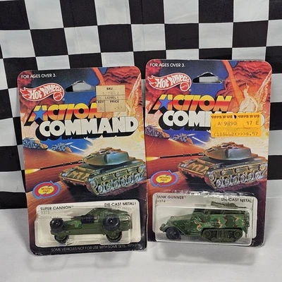VINTAGE HOT WHEELS ACTION COMMAND SUPER CANNON TANK GUNNER 1984 Half Track New - Image 1 of 4