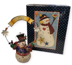 Classic Santa Snowman in Stiches Ornament Ellen Stouffer Lang and Wise Vtg 1998  - Picture 1 of 5