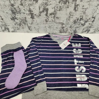 Justice Girls Pajama Set Size L (12-14) Long Sleeve Shorts - Image 1 of 4