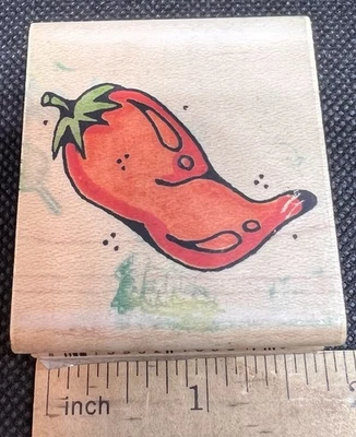Whipper Snapper HOT CHILI PEPPER Rubber Stamp Southwest Food Fiesta Salsa Spicy - Image 1 of 4