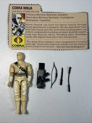 De colección GI Joe ARAH Storm Shadow con tarjeta de archivo Hasbro 1984 Foto 1 de 4