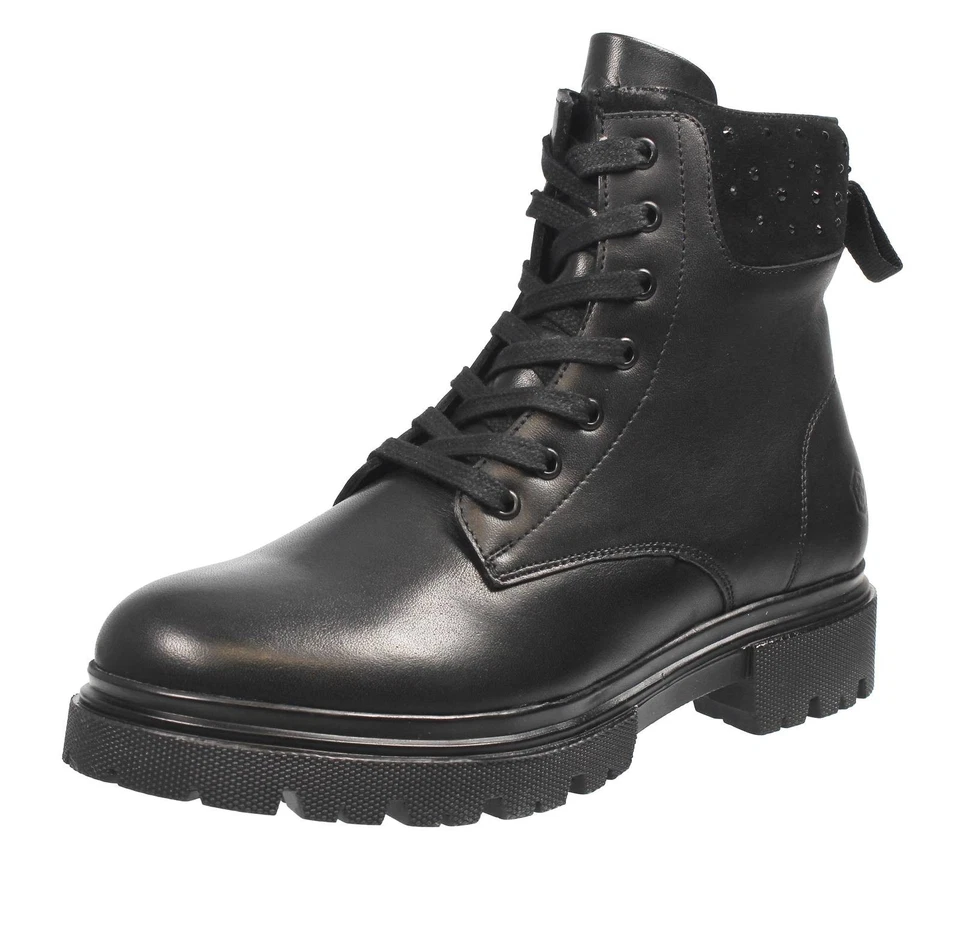 Lumberjack Glittex - Anfibi In Pelle Nero - Junior Scarpe Ragazza Stivaletti - Immagine 1 di 1