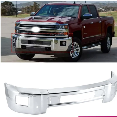 Front Bumper For 2015-2019 Chevy Silverado 2500 HD Chrome W/ Fog Light Holes - Image 1 of 4