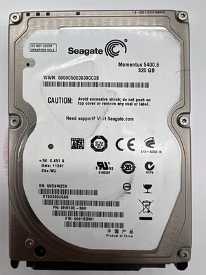 Seagate ST9320325AS 320GB 5400RPM 2.5" SATA HDD – FW:0001SDM1 – Tested - Image 1 of 4