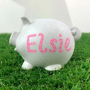 Personalised Piggy Bank Money Box Saving Coins Cash Fun Gift Eco Friendly Kids - Picture 1 of 12