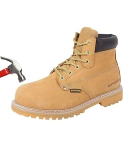 11.5 W Steel Toe Work Safety Non-Slip Boots, Men Comfortable Wide Work Shoes - Picture 1 of 7