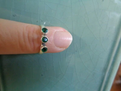 Zehenring - Zircon - 3 grüne Steine -  925 Silber auch als Fingerschmuck passend - Bild 1 von 4