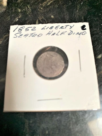 1852 Seated Liberty  Half Dime 5C Ungraded Good Date 90% Silver US Coin Cover