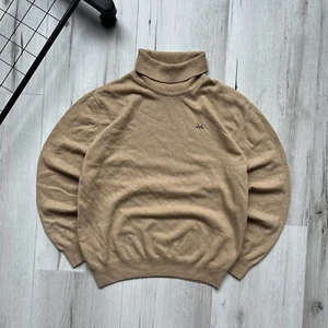 Thomas Burberry Lambs Wool Beige TurtleNeck Sweater Mens L Size Luxury Pullover - Picture 1 of 6