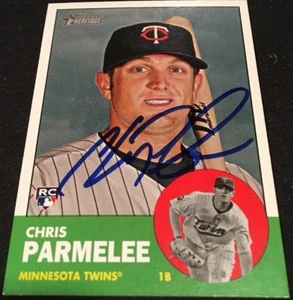 Tarjeta Topps Heritage 2012 autografiada por Chris Parmalee Twins #40 ~ certificado de autenticidad - Imagen 1 de 5