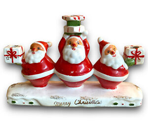 Holt Howard Christmas Santa Claus Candle Holders