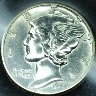 1944 FSB? PL MERCURY SILVER DIME ERROR - NICE! + 1 1945s  - Image 1 of 4