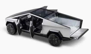 Official Genuine 1/18 Scale Tesla CyberTruck Silver Diecast Model Car - Picture 1 of 5