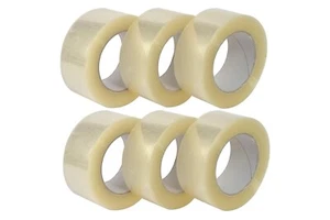 6 Rotoli di Nastro adesivo da imballaggio trasparente, per pacchi, 50 mm x 132 m - Picture 1 of 6