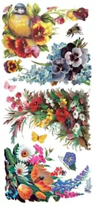 VIOLETTE STICKER - FLORAL CORNERS - 8" x 3 3/4" (20cm x 9cm) - Picture 1 of 1