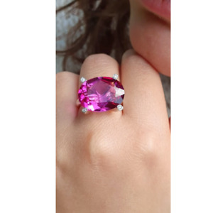 Natural Certified Pink Ruby Ring 925Sterling Silver Handmade Ring Statement Ring