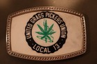 Vintage ORIGINAL 70s 1970's United Grass Pickers Union Local 13 Belt Buckle Weed