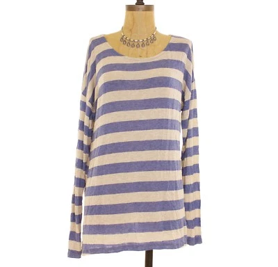 Top túnica Gibson con botones traseros M manga larga a rayas azul tostado B52 Foto 1 de 3