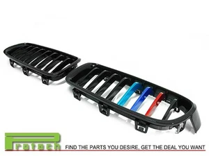 Sports Front Jet Black Grille with /// M Tri METAL Paint For F30 328i 335i 4Dr - Picture 1 of 3
