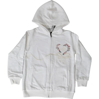 DOLCE & GABBANA Kids Sweater White Floral Cotton Hooded Full Zip s. 8yrs 600usd - Image 1 of 4
