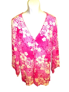 SWIMSUIT COVER-UP YBL "Your Best Look" SIZE 10 Sheer Pink & Cream Tie Front A18 - Picture 1 of 9