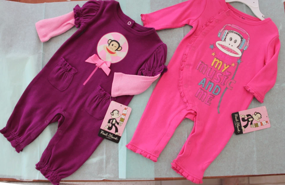 LOTE DE 2 trajes Paul Frank Luxe bebé niña 0-3M 1 pieza nuevos con etiquetas $76 Foto 1 de 1