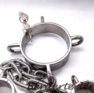 Customizable Heavy Duty 100% Stainless Steel Neck Collar Hand Cuff Ankle Binding - Picture 1 of 6