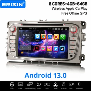 Radio Coche 64GB 8 Núcleos Android 13 DAB+ Navegación WiFi Ford Focus S/C-Max Mondeo Galaxy - Imagen 1 de 19