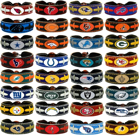 leather football bracelet team color NFL PICK YOUR TEAM gamewear Cover