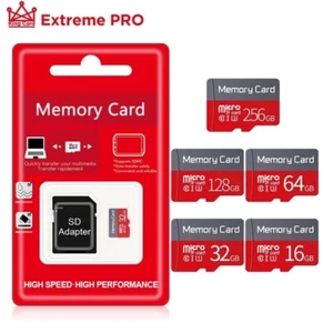 ORIGINAL MICRO SD Card 4/8/16/32/64/128/256/512GB 1/2TB CLASS 10 WITH ADAPTER - Zdjęcie 1 z 12