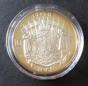 Belgique - Refrappe officielle de la Monnaie Royale - Rare 10 Francs 1969 VL - Picture 1 of 2